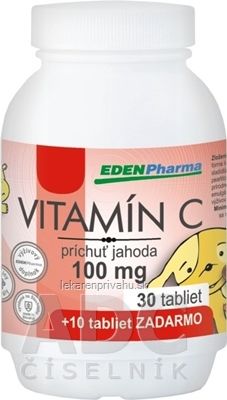 EDENPharma VITAMÍN C 100 mg príchuť jahoda