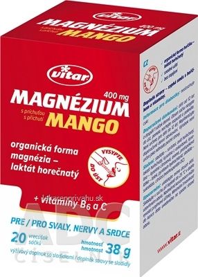 VITAR Magnézium 400 mg + vitamíny B6 a C
