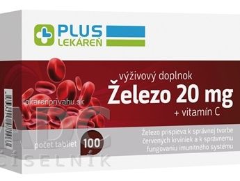PLUS LEKÁREŇ Železo 20 mg + vitamín C