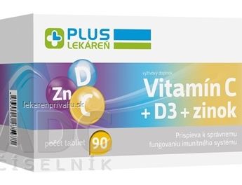 PLUS LEKÁREŇ Vitamín C + D3 + Zinok