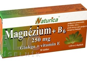 Naturica MAGNEZIUM 250 mg+B6+Ginkgo+vitamín E